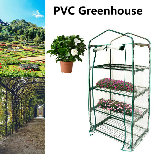 Walk In Greenhouse PVC Plastic Outdoor Garden Grow Bag Green House with Shelves
